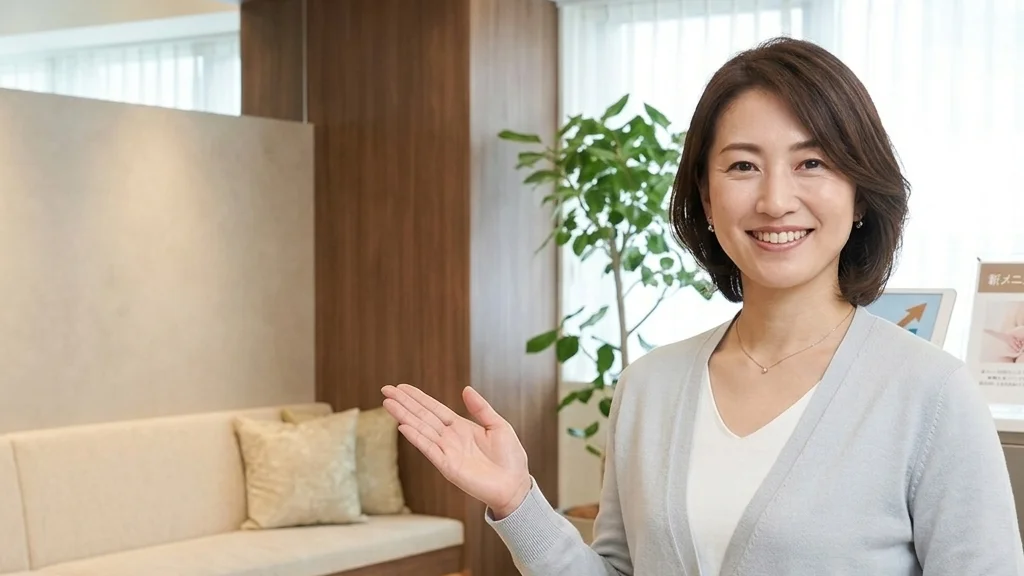 在宅介護者のメンタルヘルスと燃え尽き防止のセルフケアについてクリニックの相談室で優しく寄り添う女性アドバイザーの横長写真